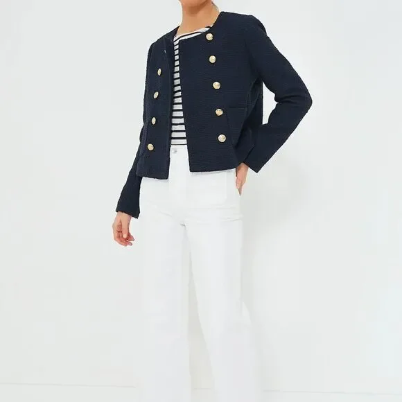 TUCKERNUCK Navy Tweed Marais Jacket size medium NWT - Picture 5 of 12